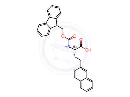 Chemical structure of (S)-2-((((9H-Fluoren-9-yl)methoxy)carbonyl)amino)-4-(naphthalen-2-yl)butanoic acid