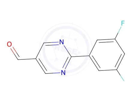 Chemical structure of 2-(3,5-Difluorophenyl)pyrimidine-5-carbaldehyde