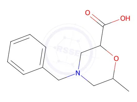 Chemical structure of 4-Benzyl-6-methylmorpholine-2-carboxylic acid