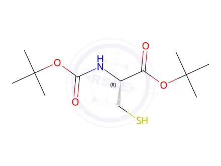 Chemical structure of Tert-butyl (tert-butoxycarbonyl)-L-cysteinate