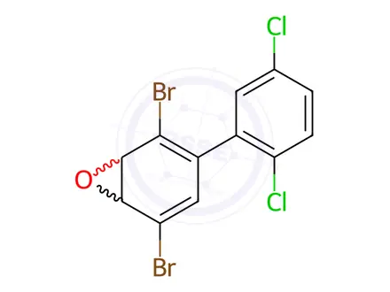 Chemical structure of 7-Oxabicyclo[4.1.0]hepta-2,4-diene, 2,5-dibromo-3-(2,5-dichlorophenyl)-
