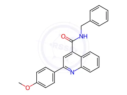 Chemical structure of N-benzyl-2-(4-methoxyphenyl)quinoline-4-carboxamide
