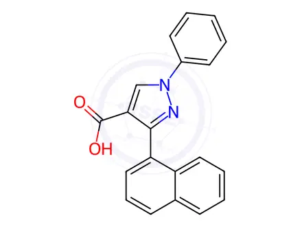 Chemical structure of 3-(naphthalen-1-yl)-1-phenyl-1H-pyrazole-4-carboxylic acid