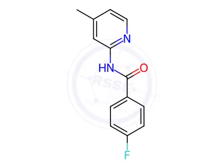 Chemical structure of 4-Fluoro-N-(4-methylpyridin-2-yl)benzamide
