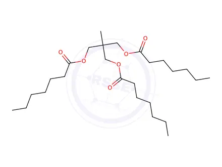 Chemical structure of 2-((Heptanoyloxy)methyl)-2-methylpropane-1,3-diyl diheptanoate