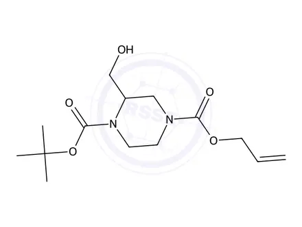 Chemical structure of 4-Allyl 1-tert-butyl 2-(hydroxymethyl)piperazine-1,4-dicarboxylate