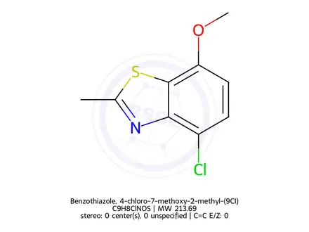 Chemical structure of Benzothiazole, 4-chloro-7-methoxy-2-methyl-(9CI)