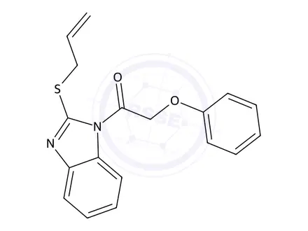 Chemical structure of 1-(2-(Allylthio)-1H-benzo[d]imidazol-1-yl)-2-phenoxyethanone