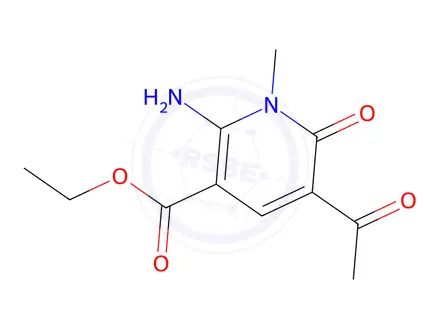 Chemical structure of Ethyl 5-Acetyl-6-hydroxy-2-imino-1-methyl-1,2-dihydropyridine-3-carboxylate