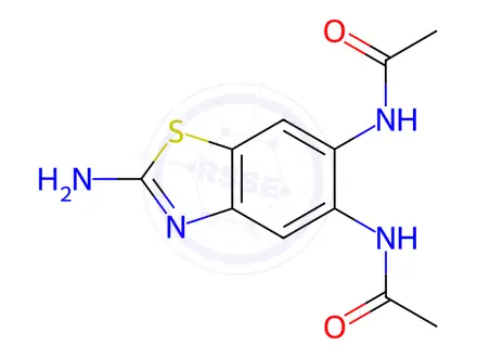 Chemical structure of N,N'-(2-Aminobenzo[d]thiazole-5,6-diyl)diacetamide