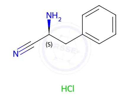 Chemical structure of (S)-2-Amino-3-phenylpropanenitrile hydrochloride