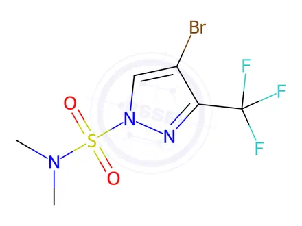 Chemical structure of 4-Bromo-N,N-dimethyl-3-(trifluoromethyl)pyrazole-1-sulfonamide