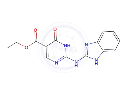 Chemical structure of Ethyl 2-(2-Benzimidazolylamino)-6-oxo-1,6-dihydropyrimidine-5-carboxylate