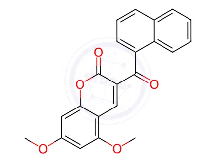 Chemical structure of 5,7-Dimethoxy-3-(1-naphthoyl)coumarin