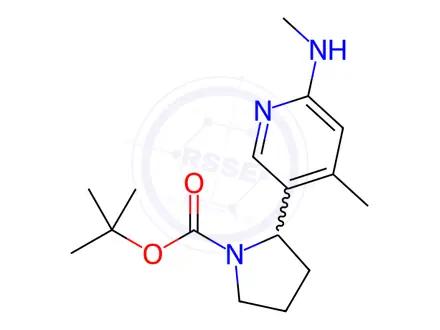 Chemical structure of tert-Butyl 2-(4-methyl-6-(methylamino)pyridin-3-yl)pyrrolidine-1-carboxylate
