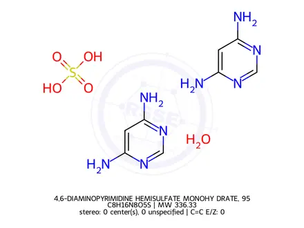 Chemical structure of 4,6-DIAMINOPYRIMIDINE HEMISULFATE MONOHY DRATE, 95