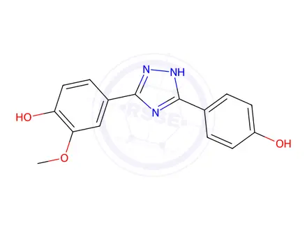 Chemical structure of 4-(3-(4-Hydroxyphenyl)-1H-1,2,4-triazol-5-yl)-2-methoxyphenol