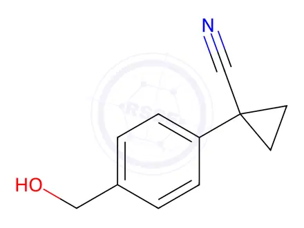Chemical structure of 1-(4-(Hydroxymethyl)phenyl)cyclopropane-1-carbonitrile