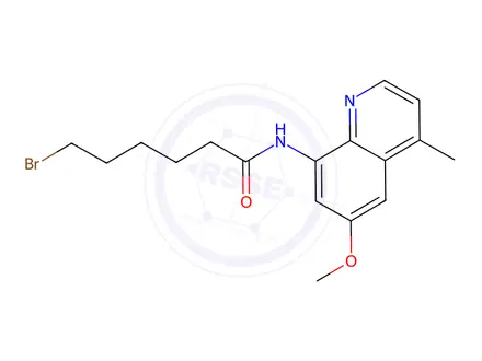 Chemical structure of 6-Bromo-N-(6-methoxy-4-methylquinolin-8-yl)hexanamide