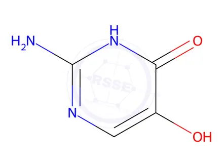 Chemical structure of 4(1H)-Pyrimidinone, 2-amino-5-hydroxy-(9CI)