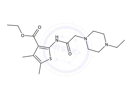 Chemical structure of Ethyl 2-(2-(4-ethylpiperazin-1-yl)acetamido)-4,5-dimethylthiophene-3-carboxylate