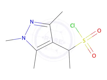Chemical structure of 1-(1,3,5-Trimethyl-1h-pyrazol-4-yl)ethane-1-sulfonyl chloride
