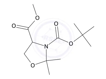 Chemical structure of Methyl N-Boc-2,2-dimethyloxazolidine-4-carboxylate