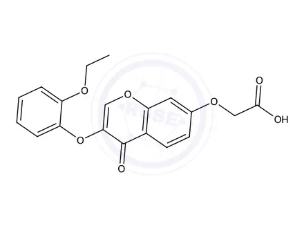 Chemical structure of 2-((3-(2-Ethoxyphenoxy)-4-oxo-4H-chromen-7-yl)oxy)acetic acid
