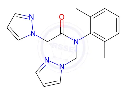 Chemical structure of N-((1H-Pyrazol-1-yl)methyl)-N-(2,6-dimethylphenyl)-2-(1H-pyrazol-1-yl)acetamide