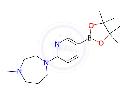 Chemical structure of 1-Methyl-4-(5-(4,4,5,5-tetramethyl-1,3,2-dioxaborolan-2-yl)pyridin-2-yl)-1,4-diazepane