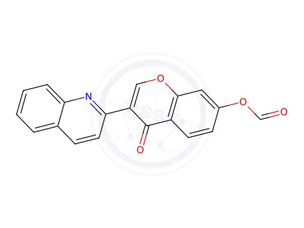 Chemical structure of 4-Oxo-3-(quinolin-2-yl)-4H-chromen-7-yl formate
