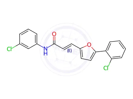 Chemical structure of N-(3-Chlorophenyl)-3-(5-(2-chlorophenyl)furan-2-yl)acrylamide