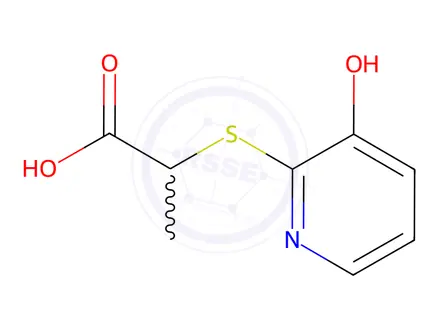 Chemical structure of Propionic acid, 2-[(3-hydroxy-2-pyridyl)thio]-(8CI)