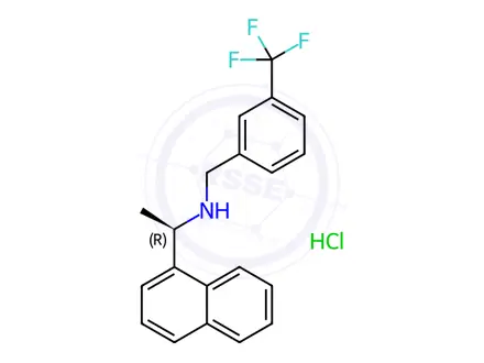 Chemical structure of (aR)-a-Methyl-N-[[3-(trifluoromethyl)phenyl]methyl]-1-naphthalenemethanamine Hydrochloride