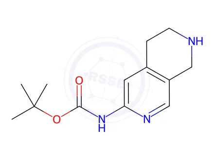 Chemical structure of (5,6,7,8-Tetrahydro-[2,7]naphthyridin-3-yl)-carbamic acid tert-butyl ester