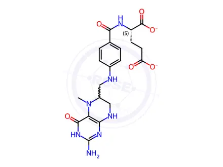 Chemical structure of 5-Methyltetrahydrofolic Acid Disodium