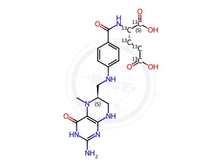 Chemical structure of Levomefolic Acid-13C5