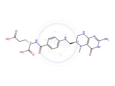 Chemical structure of Folic Acid Impurity 3 Monomer (Levomefolic Acid)