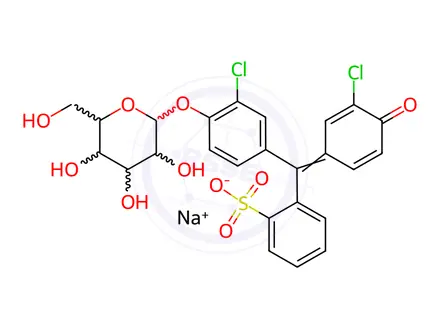 Chemical structure of Chlorophenol red β-D-galactopyranoside sodium salt