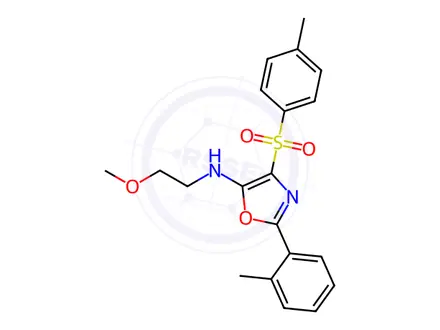 Chemical structure of N-(2-methoxyethyl)-2-(2-methylphenyl)-4-(4-methylphenyl)sulfonyl-1,3-oxazol-5-amine