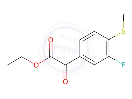 Chemical structure of ethyl 2-(3-fluoro-4-(methylthio)phenyl)-2-oxoacetate