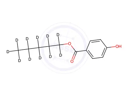 Chemical structure of Pentyl-d11 Paraben