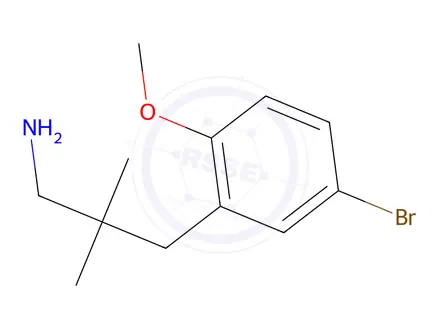 Chemical structure of 3-(5-Bromo-2-methoxyphenyl)-2,2-dimethylpropan-1-amine