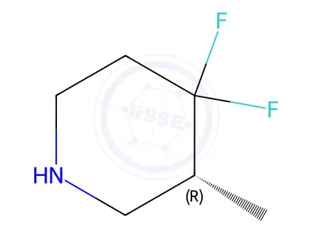 Chemical structure of Piperidine, 4,4-difluoro-3-methyl-, (3R)-