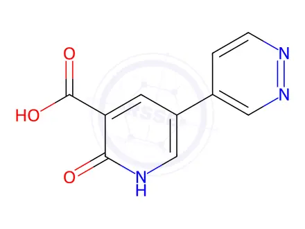 Chemical structure of 2-Oxo-5-(pyridazin-4-yl)-1,2-dihydropyridine-3-carboxylic acid