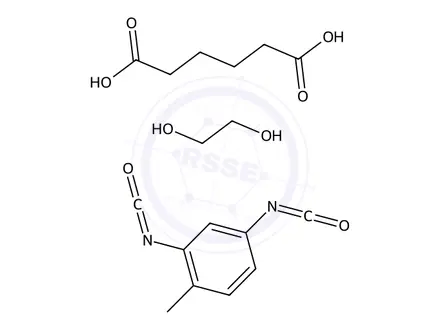 Chemical structure of hexanedioic acid, polymer with2,4-diisocyanato-1-methylbenzene and 1,2-ethanediol