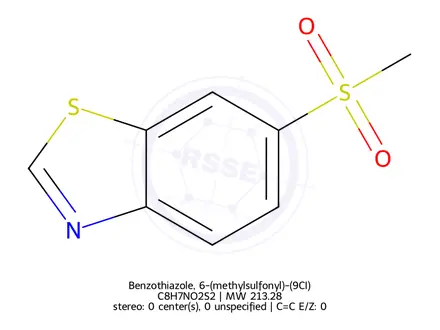 Chemical structure of Benzothiazole, 6-(methylsulfonyl)-(9CI)