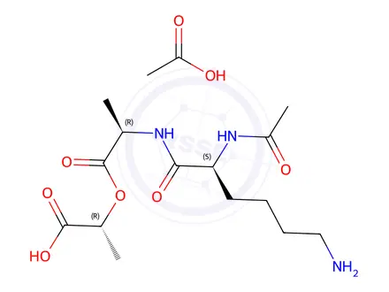 Chemical structure of Ac-Lys-D-Ala-D-lactic acid · acetate