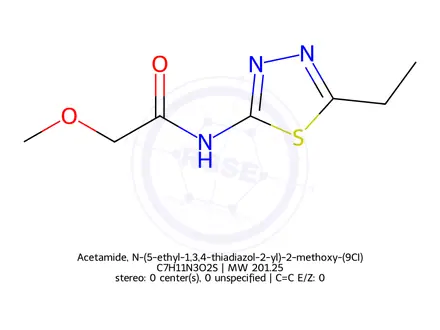 Chemical structure of Acetamide, N-(5-ethyl-1,3,4-thiadiazol-2-yl)-2-methoxy-(9CI)