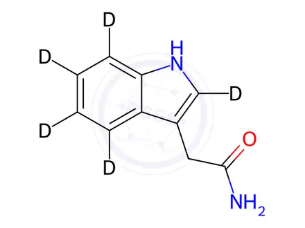 Chemical structure of Indole-2,4,5,6,7-d5-3-acetamide